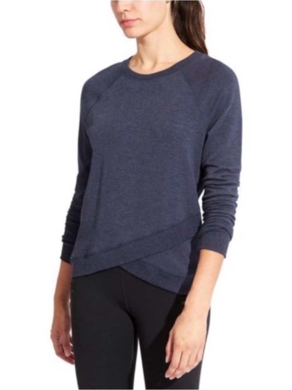 Athleta Navy Blue Lightweight Crewneck Sweatshirt